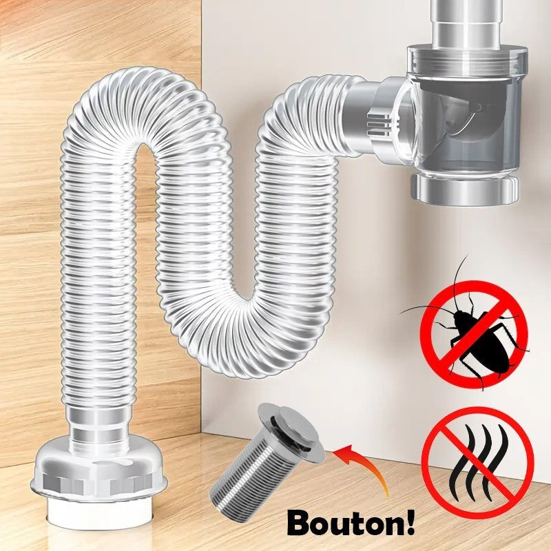 Siphon anti-odeur universel pour salle de bain